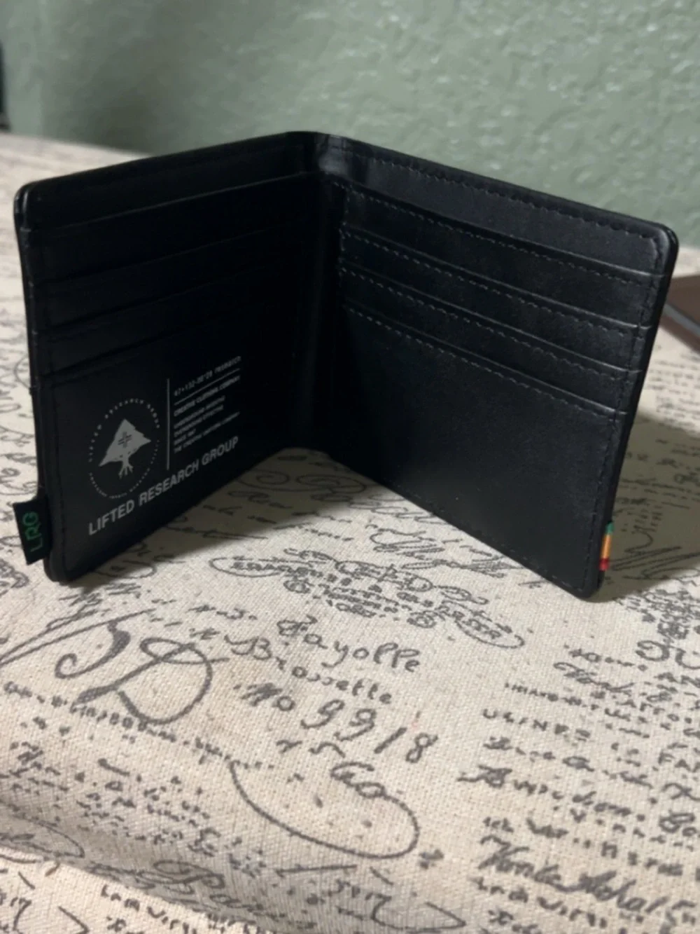 LRG Lifted Research Group Black Rasta Striped Bifold Wallet
